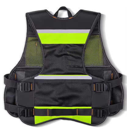 Workwear Allround Work Tool Vest Reflective Safety Vest with Multi-Pockets and Zipper Heavy Duty Tool Vest for Electricians